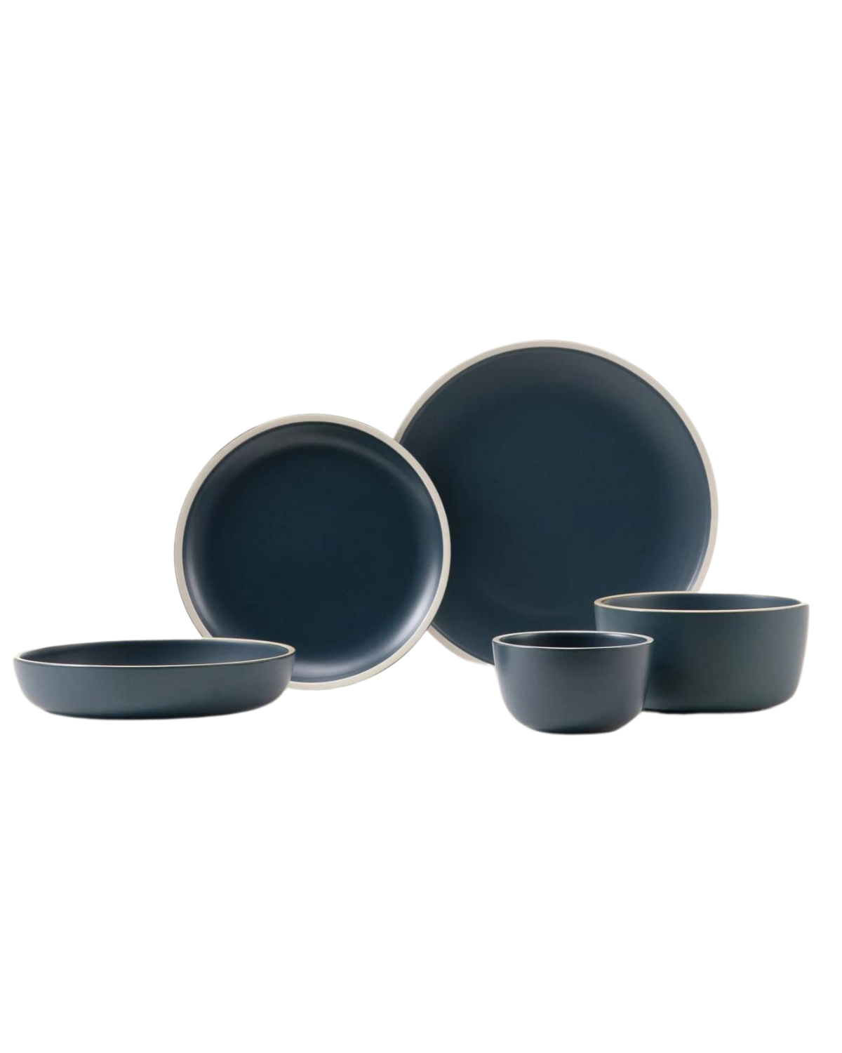 Matte Finish Ceramic Dinner Set - Navy Blue