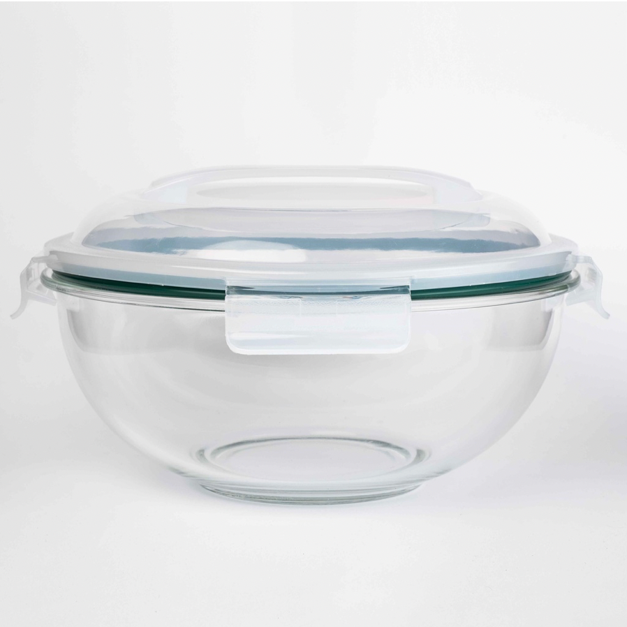 5-Piece Round Glass Food Container Set with Locking Lid – The House Deluxe